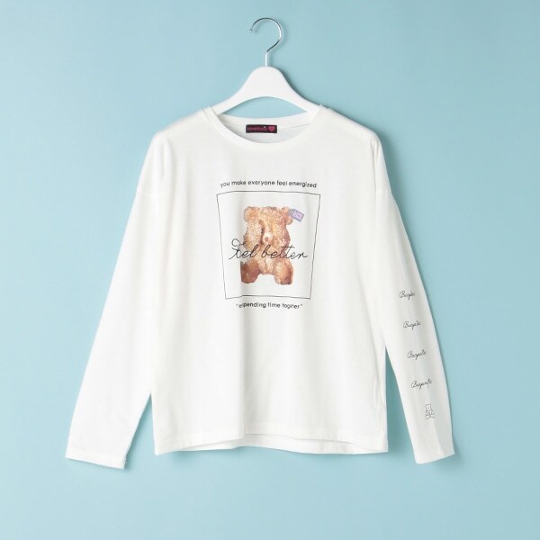 ボックスベア転写風プリントTシャツ