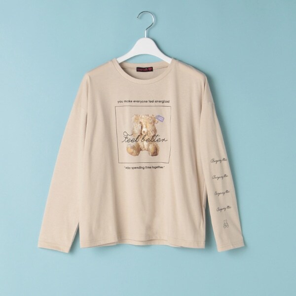 ボックスベア転写風プリントTシャツ