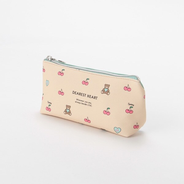 チェリー×クマ柄ポーチ