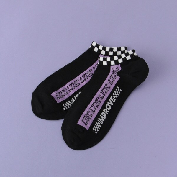 チェッカーロゴスニーカーインソックス