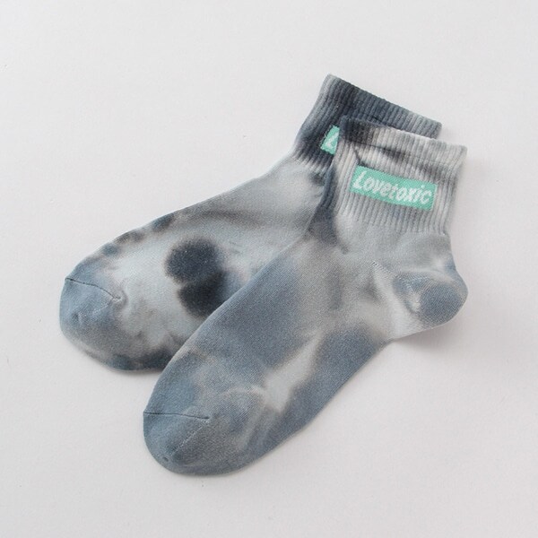 タイダイ柄クルーソックス