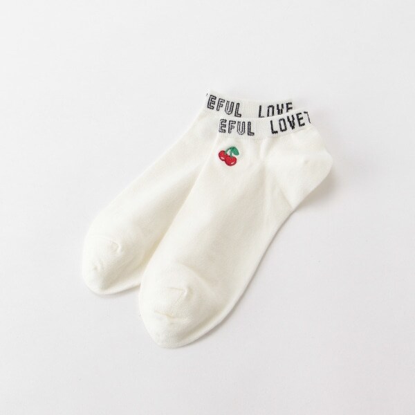 ワンポイント刺しゅうスニーカーインソックス