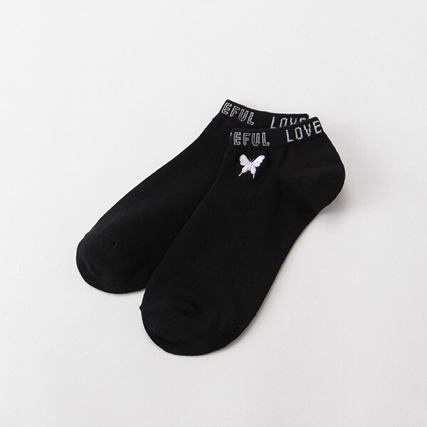 ワンポイント刺しゅうスニーカーインソックス