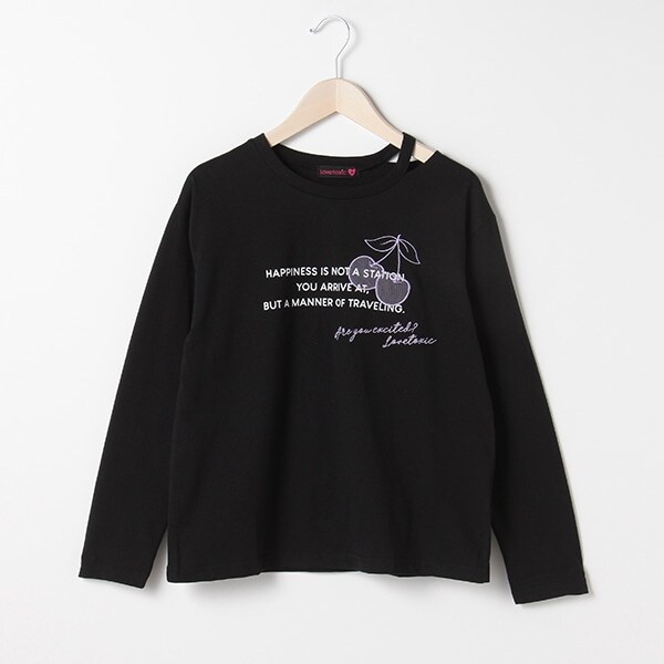 衿スリットシースルーチェリーTシャツ