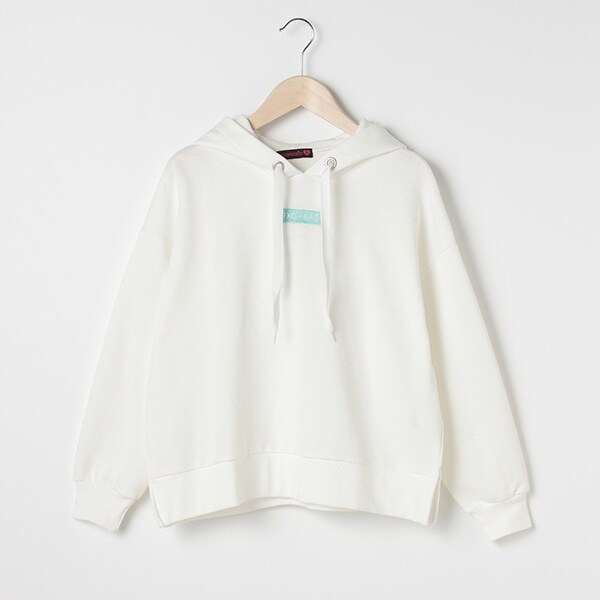 裏毛 パステルボックスロゴ入りパーカー