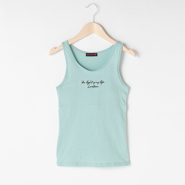 吸水速乾 カップつきロゴ刺しゅうタンクトップ