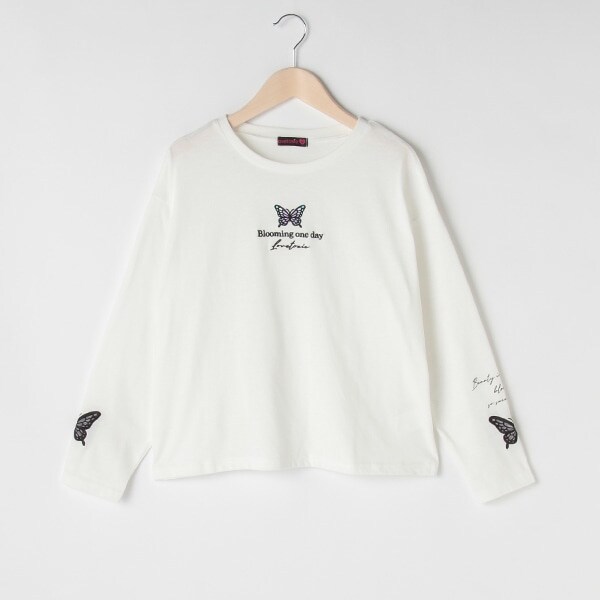 バタフライ刺しゅうTシャツ