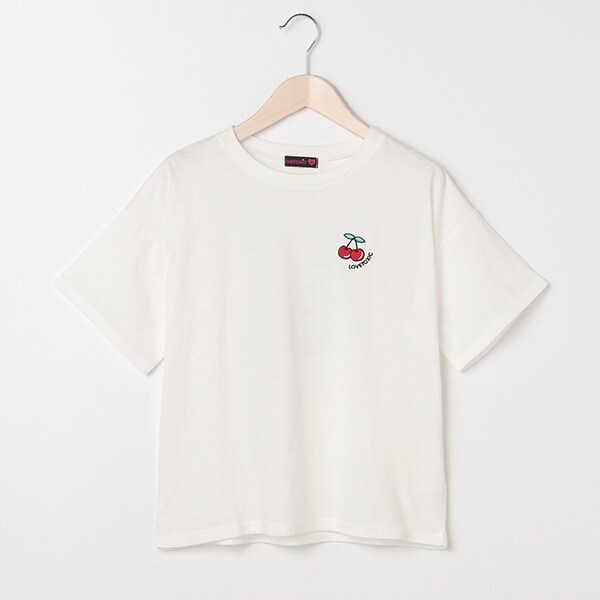 モチーフ刺しゅうゆったりTシャツ