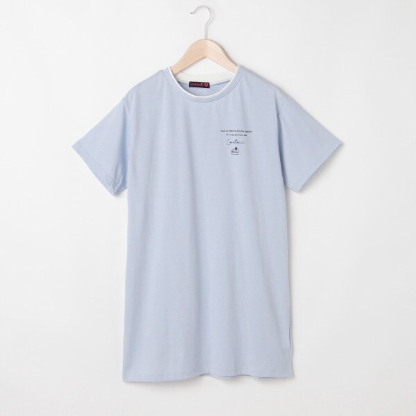 バックフォト半袖Tシャツワンピース