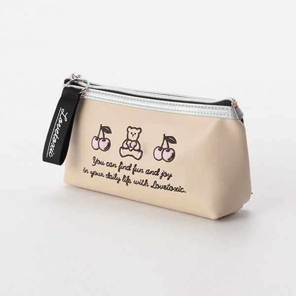 チェリー＆クマ刺しゅうポーチ