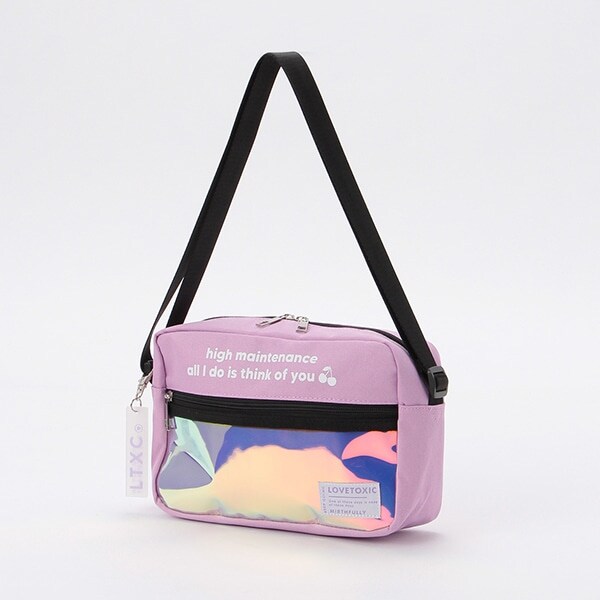 ロゴテープつきオーロラショルダーバッグ