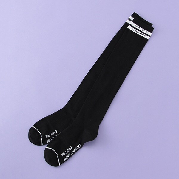 ダブルラインロゴニーハイソックス