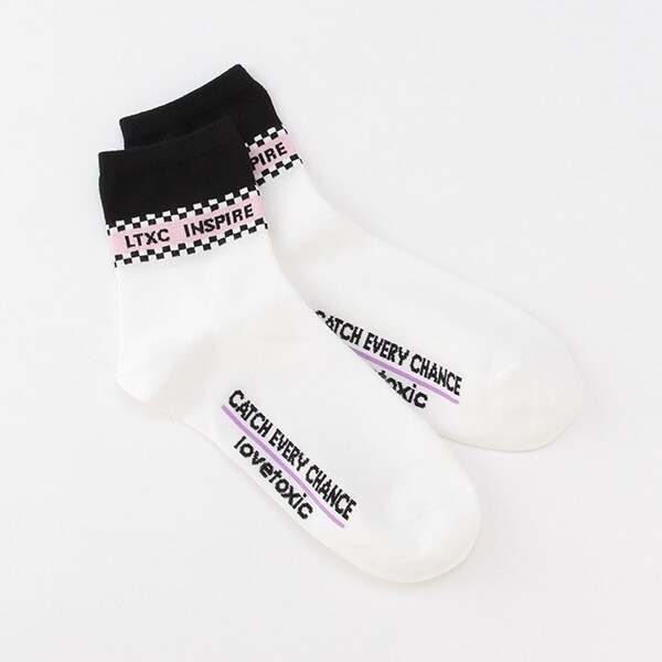 チェッカーロゴクルーソックス