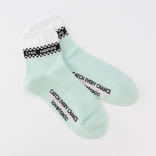 チェッカーロゴクルーソックス