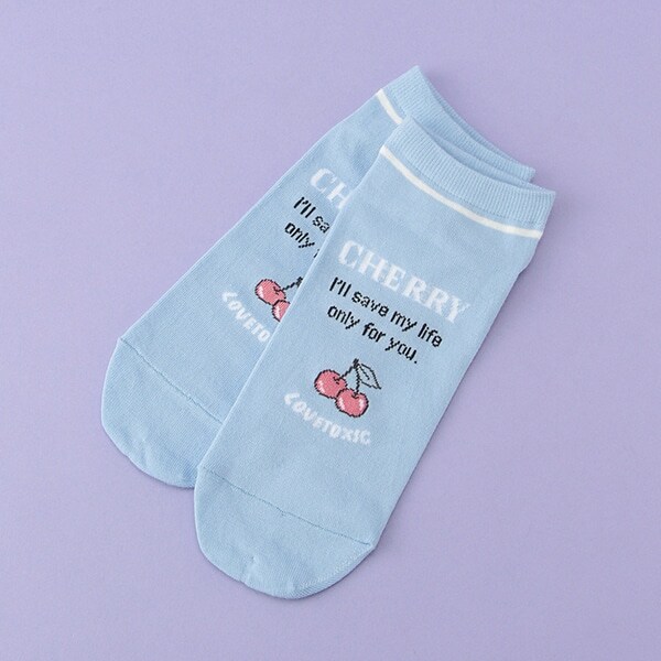 チェリー×ロゴススニーカーインソックス