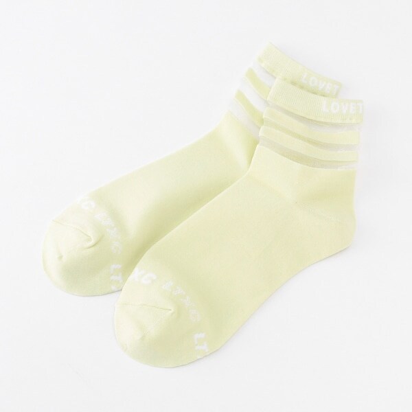 透ラインクルーソックス