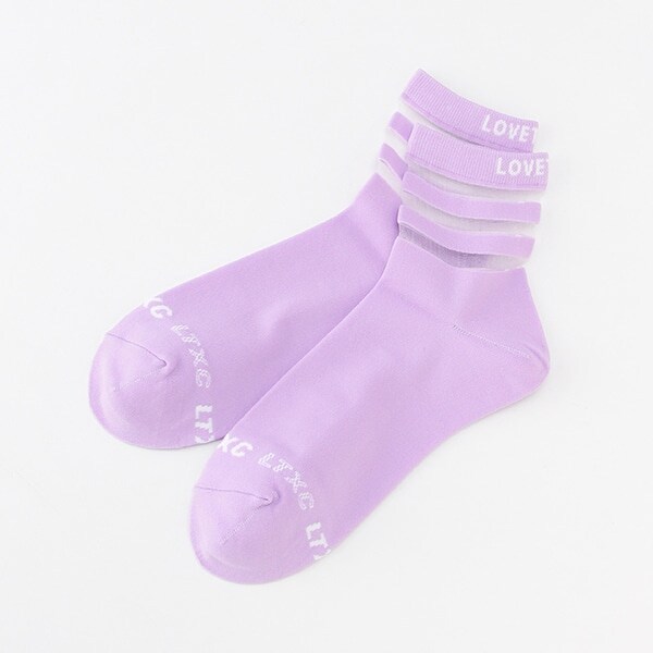 透ラインクルーソックス