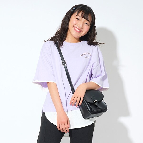 裾レイヤードカレッジ半T