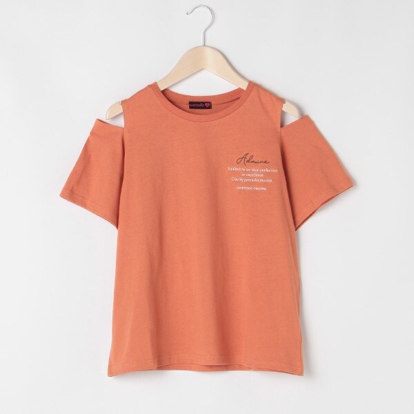 肩開き半袖Tシャツ