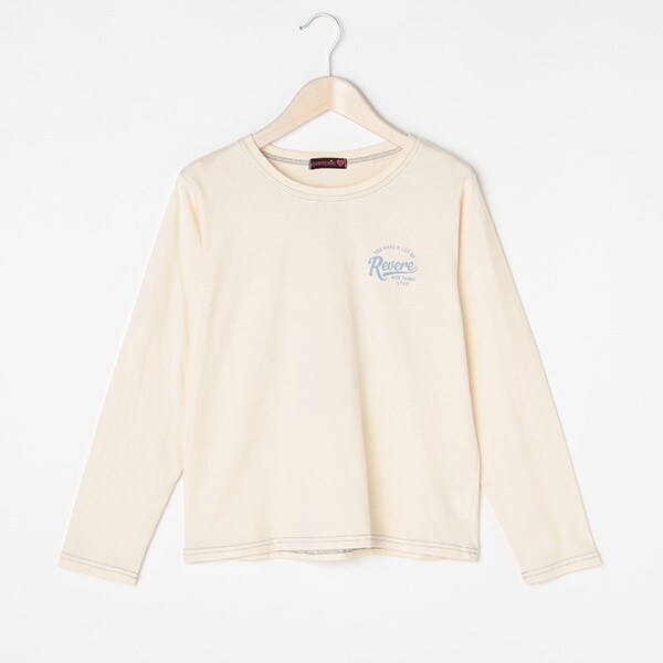 バックカレッジイラスト長袖Tシャツ