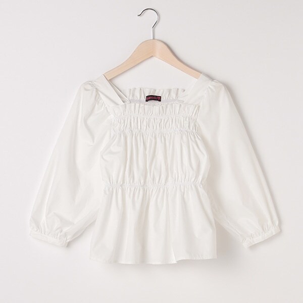シャーリング7分袖ブラウス