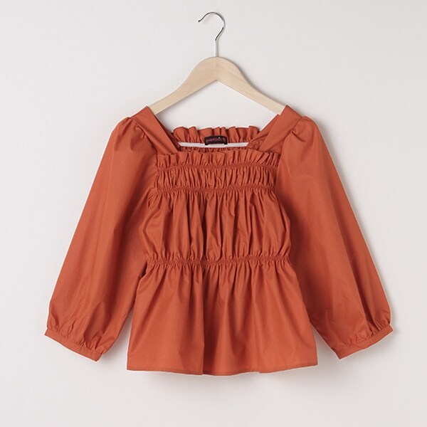 シャーリング7分袖ブラウス