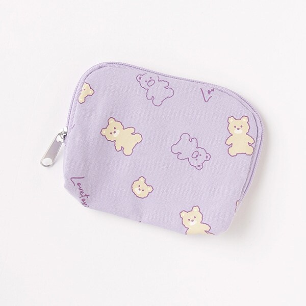 クマ総柄ミニポーチ