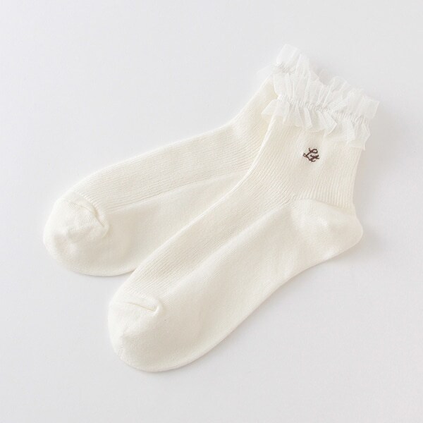 チュールフリルクルーソックス