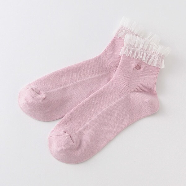 チュールフリルクルーソックス