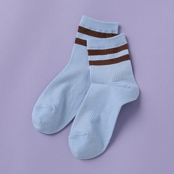 2本ラインクルーソックス