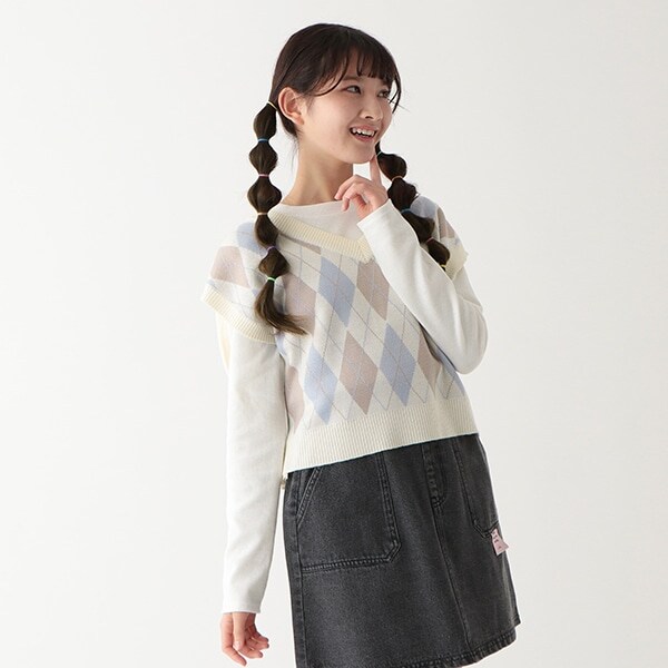 アーガイルニットベスト