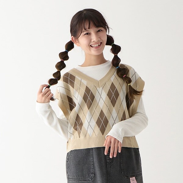 アーガイルニットベスト