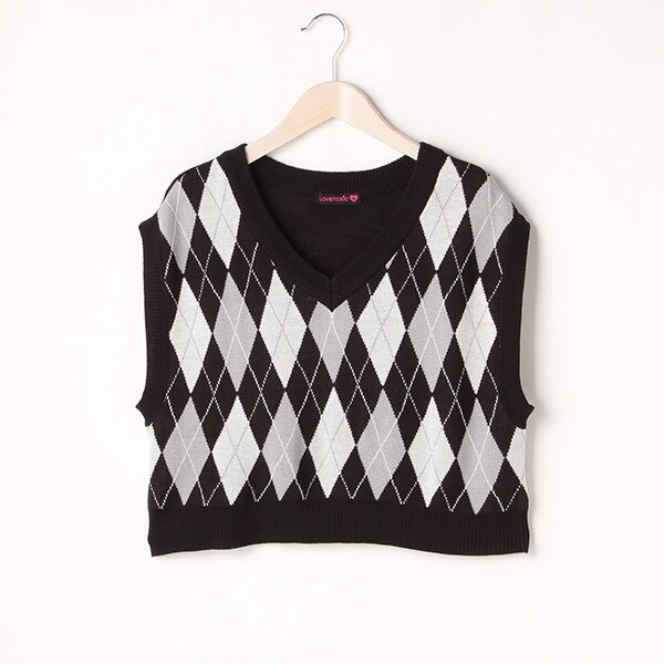 アーガイルニットベスト