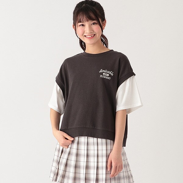 ワッフルレイヤード半T