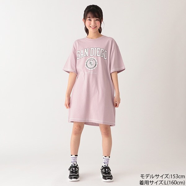 カレッジロゴTシャツワンピース
