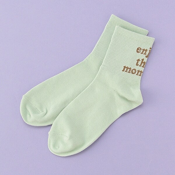 バックロゴリブクルーソックス