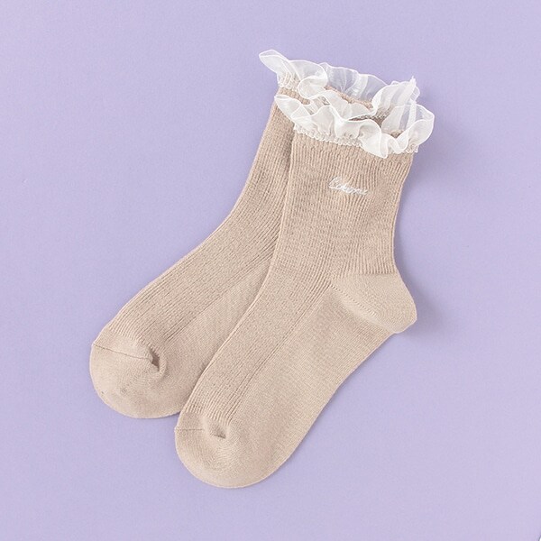 シフォンフリルクルーソックス