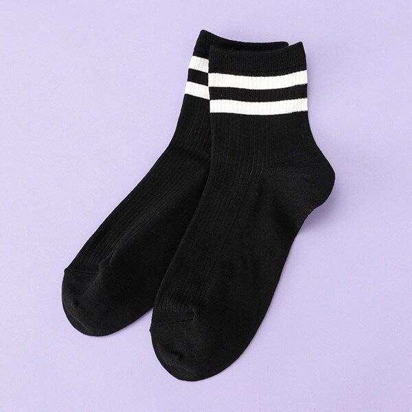 2本ラインクルーソックス