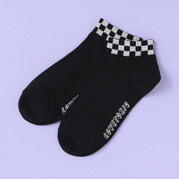 フラッグチェックアンクルソックス