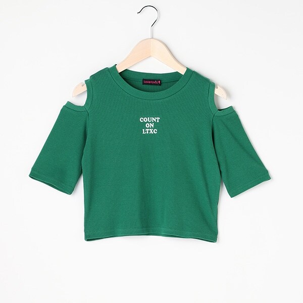 肩開きテレコ半T