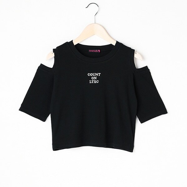 肩開きテレコ半T