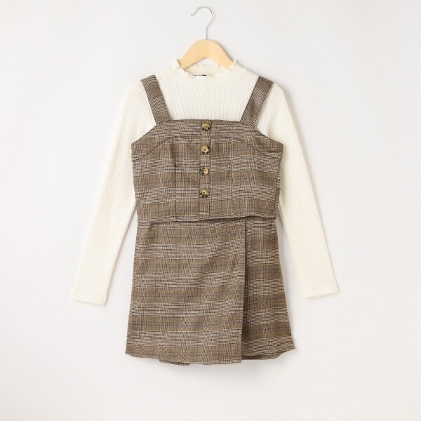 チェックビスチェ3点SET UP