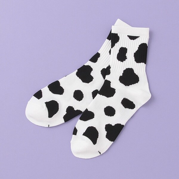 アニマル柄リブクルーソックス