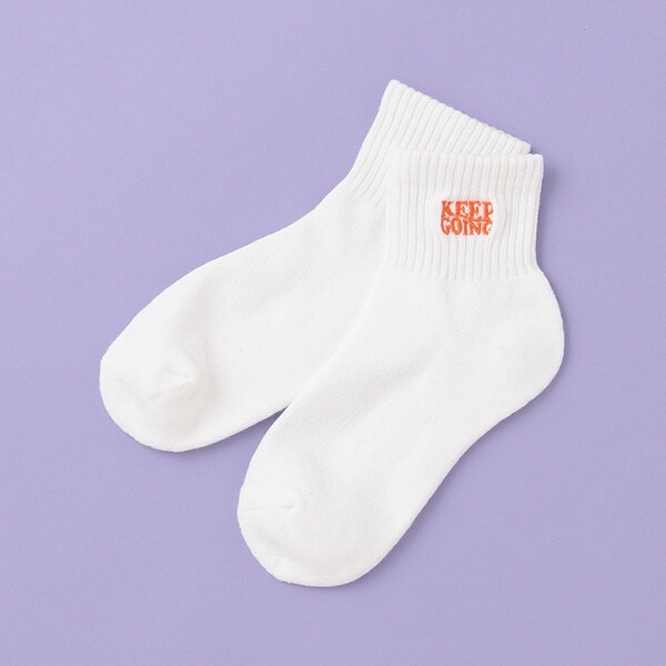 ロゴ刺しゅうパイルアンクルソックス