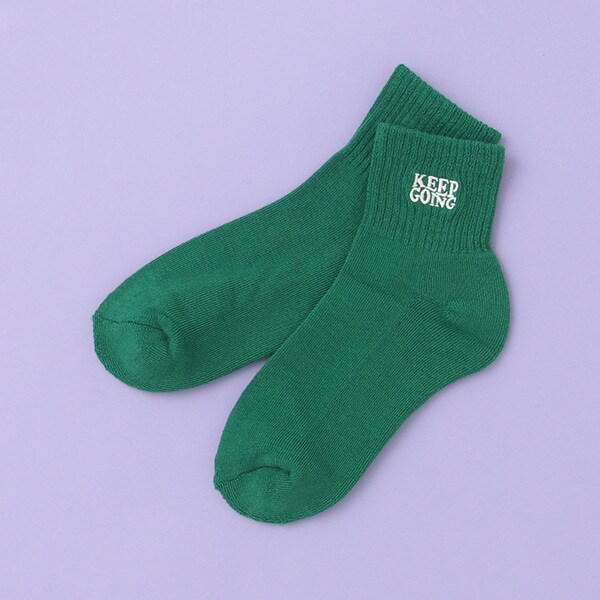 ロゴ刺しゅうパイルアンクルソックス