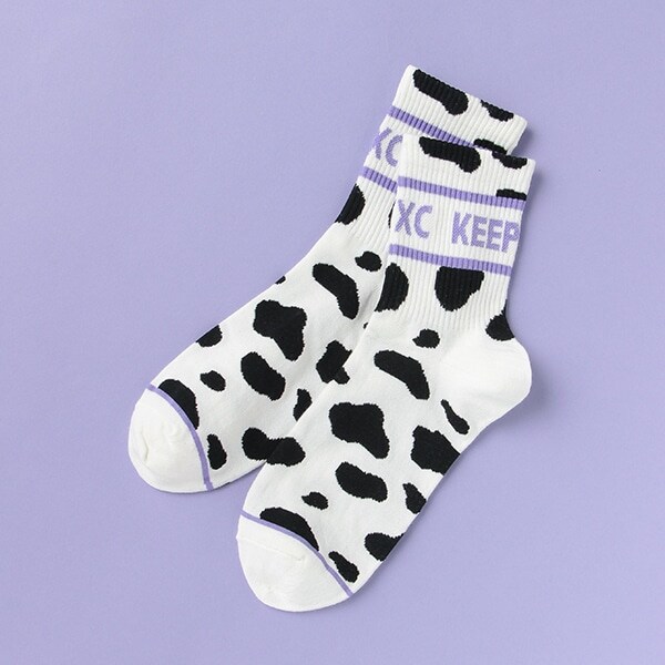 ラインロゴリブクルーソックス