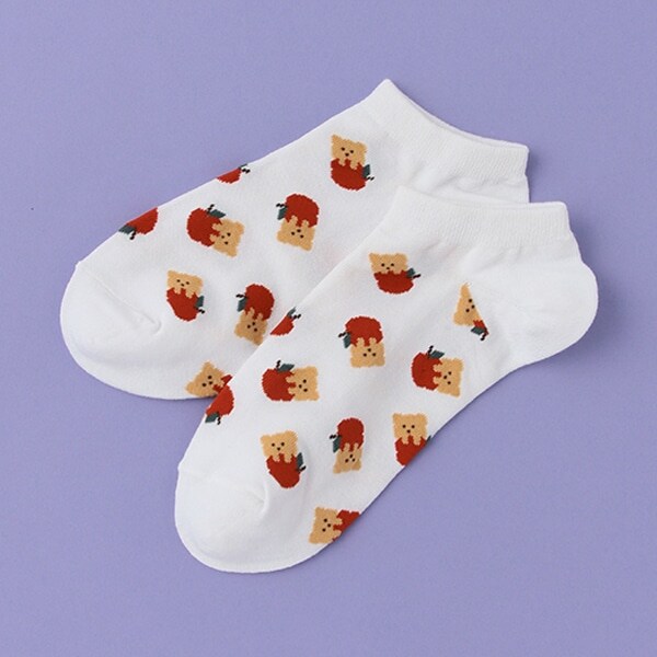 クマウサ総柄アンクルソックス