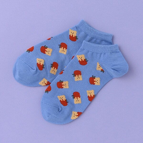 クマウサ総柄アンクルソックス