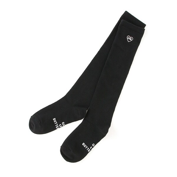 ハート刺しゅうハイソックス