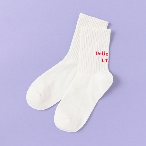 バックロゴリブクルーソックス